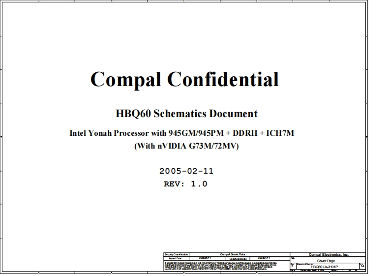 Acer-Aspire-9110_Compal_HBQ60_LA-3191P_Rev1.0笔记本电器原理图