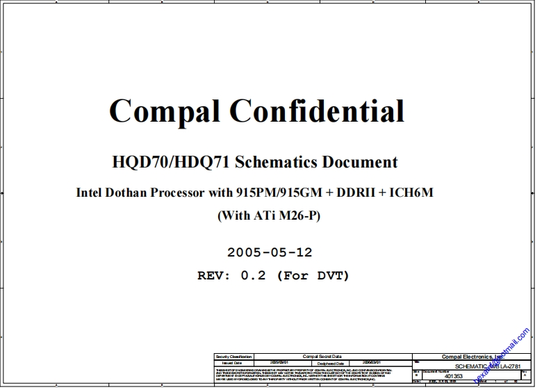 Acer-Aspire-9500-(Compal-LA-2781)-laptop-schematics笔记本电器原理图