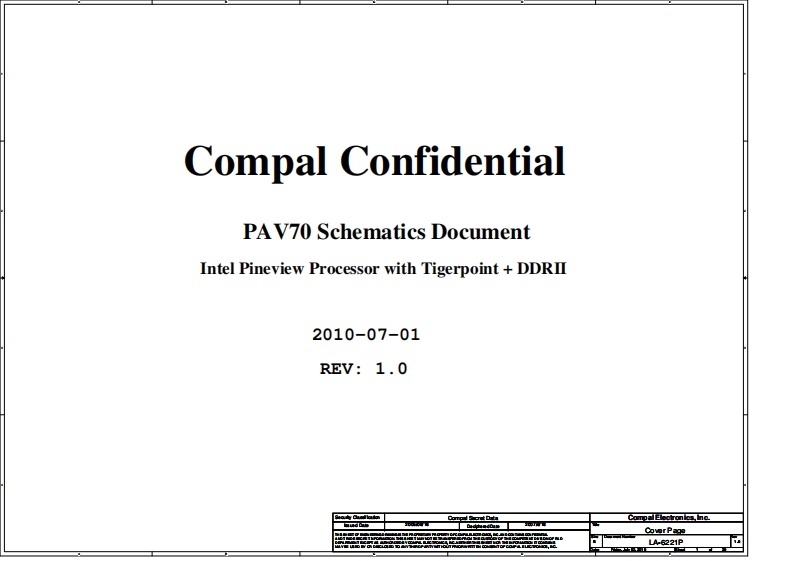 Acer-Aspire-ONE-D255---COMPAL-LA-6221P-PAV70-DDR2---REV-1.0笔记本电器原理图