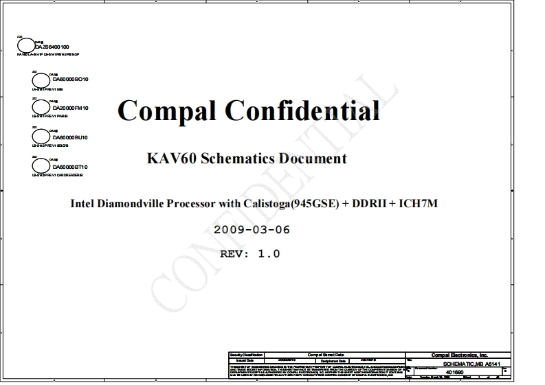 Acer-Aspire-One-AOD250_AOP531_Compal_LA-5141P_KAV60_Rev1.0笔记本电器原理图