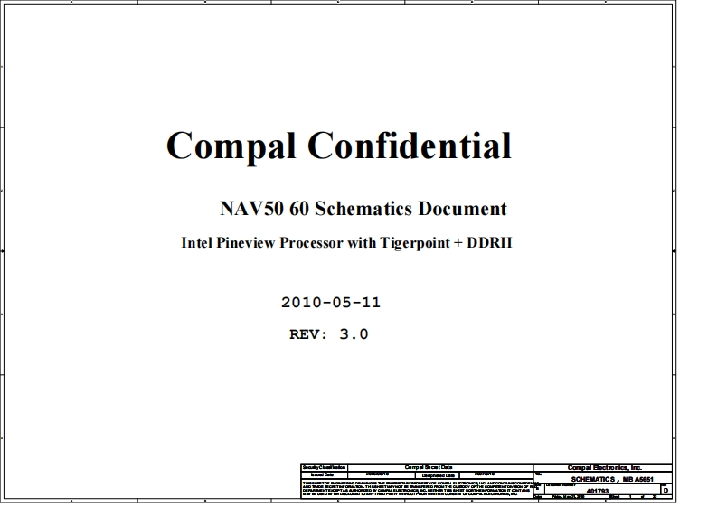 Acer-Aspire-One-D260_Compal_LA-5651P_NAV50_60_Rev3.0笔记本电器原理图