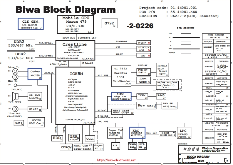 Acer-Extensa-4220笔记本电器原理图