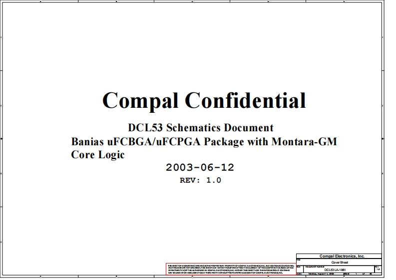 Acer-TravelMate-291_Compal_LA-1881_DCL53_Rev1.0笔记本电器原理图