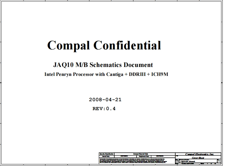 Acer-TravelMate-6493_Compal_JAQ10_LA-4311P_Rev0.4笔记本电器原理图