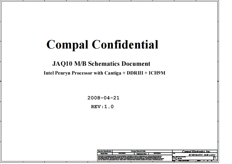 Acer-TravelMate-6493_Compal_LA-4311P_JAQ10_Rev1.0笔记本电器原理图