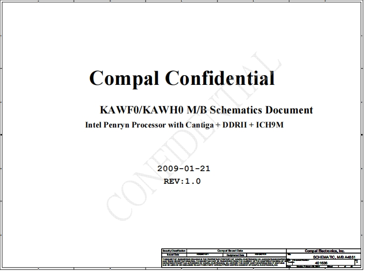 Acer-eMmachines-e525_Compal_LA_4851P_KAWF0_KAWH0_RevD笔记本电器原理图