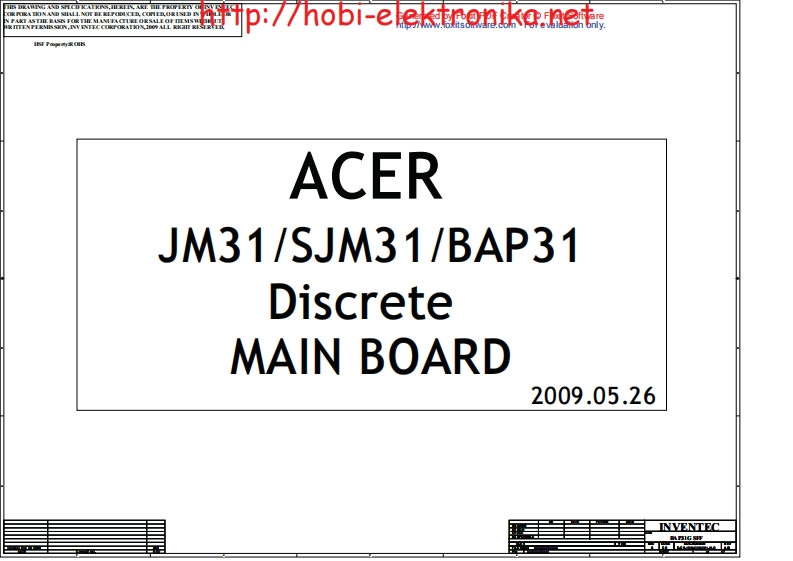 Acer_Travelmate_8731_INVENTEC_BAP31G_DISCRETE笔记本电器原理图