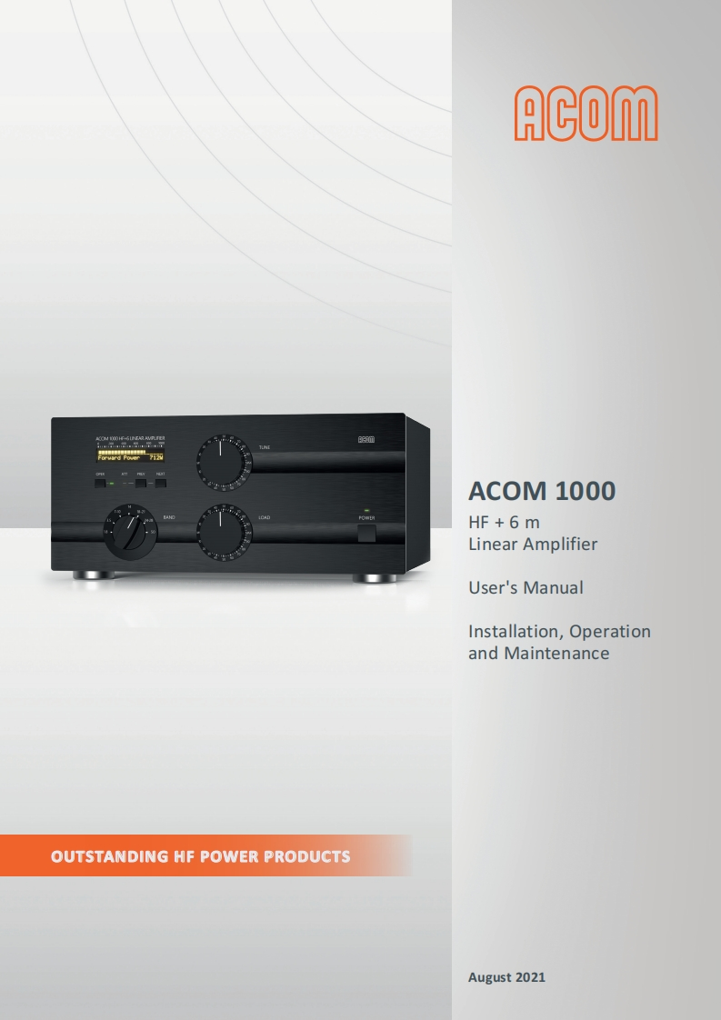 Acom-1000-User-Manual操作说明书手册-GB-08_2021
