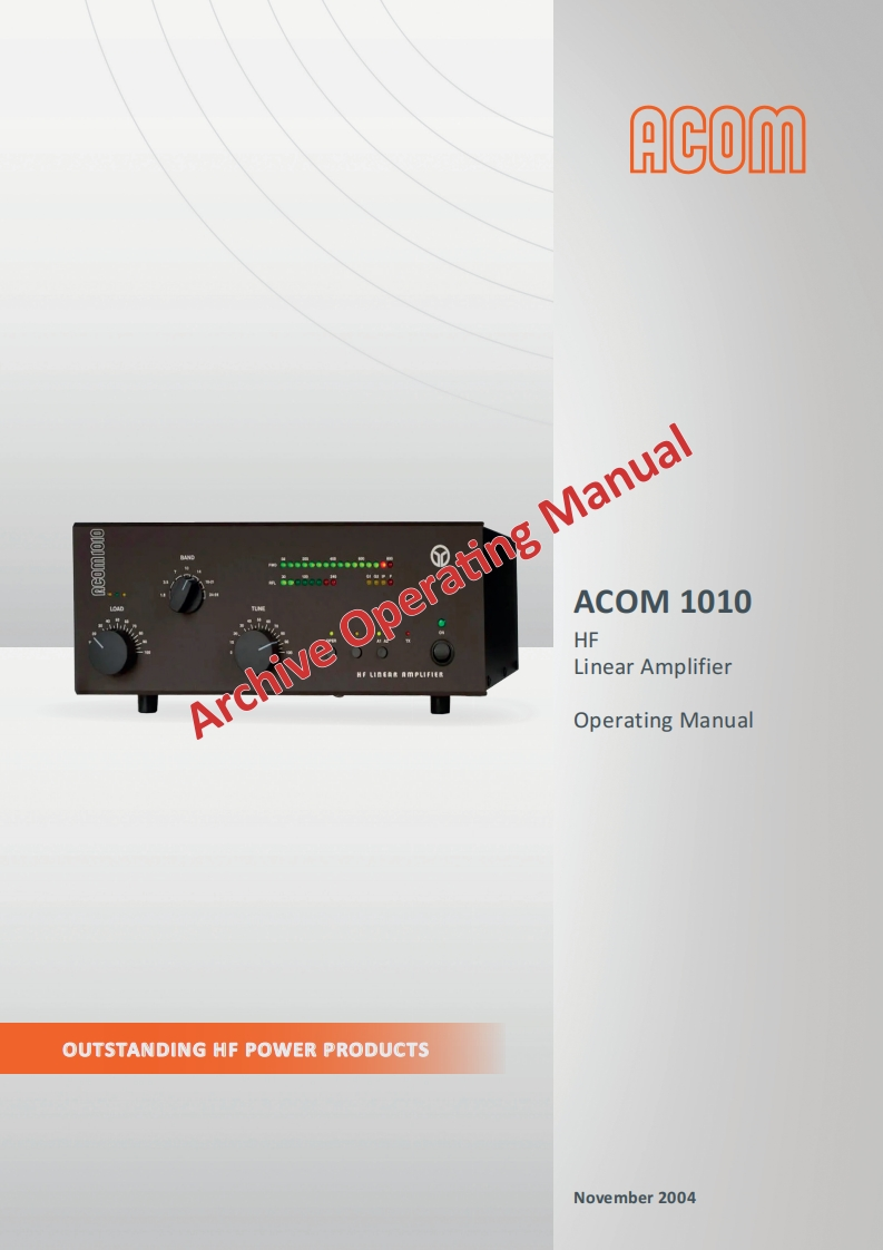 Acom-1010-Archive-User-Manual操作说明书手册-GB-11_2004