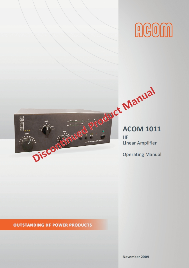 Acom-1011-Discontinued-product-Operating-Manual操作说明书手册-GB-11_2009