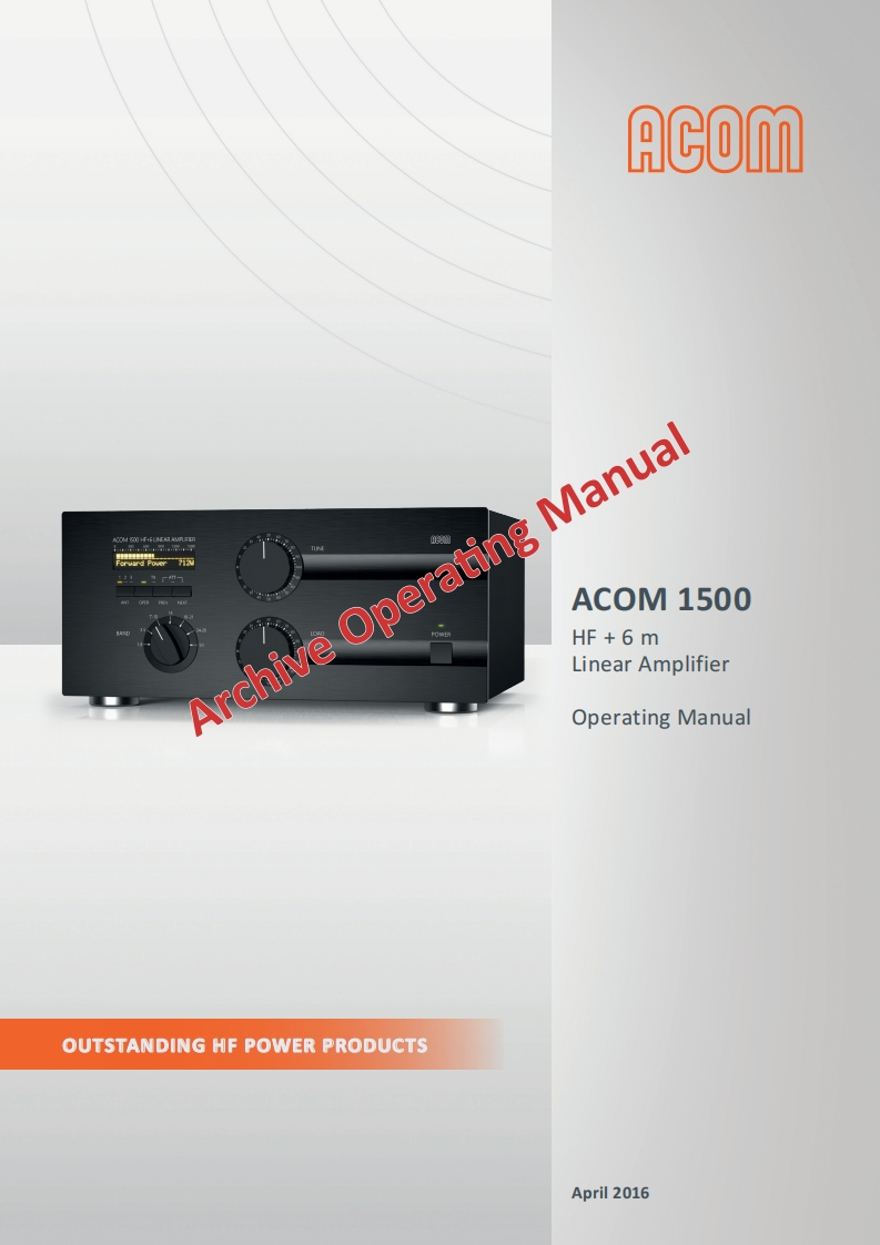 Acom-1500-Archive-User-Manual操作说明书手册-GB-04_2016