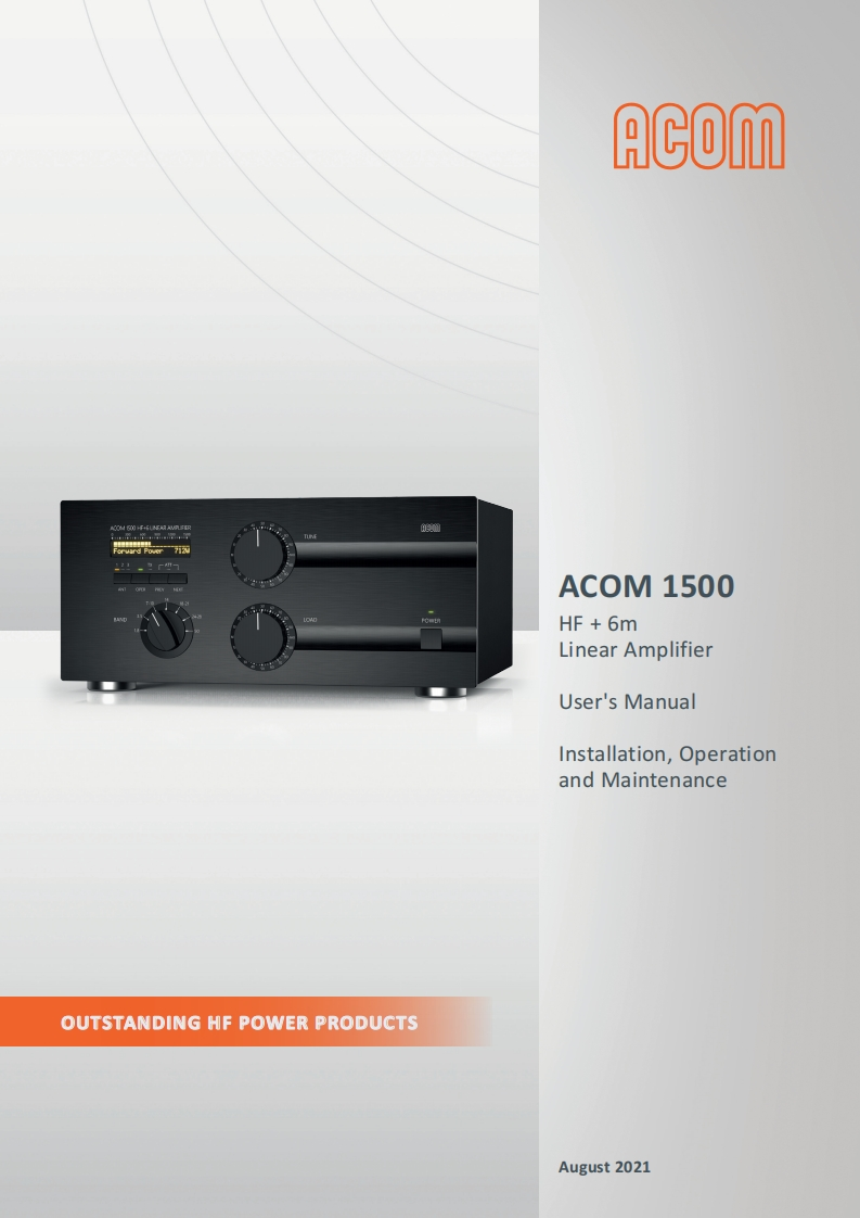 Acom-1500-User-Manual操作说明书手册-GB-08_2021