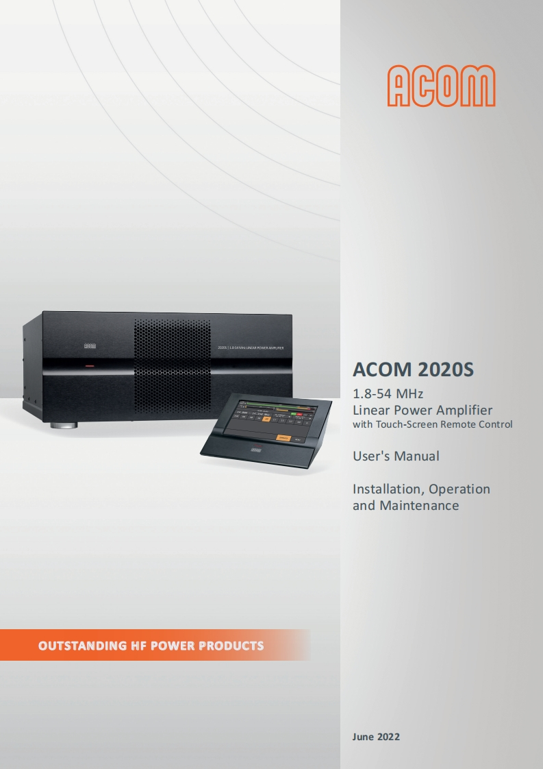 Acom-2020S-User-Manual操作说明书手册-GB-06_2022