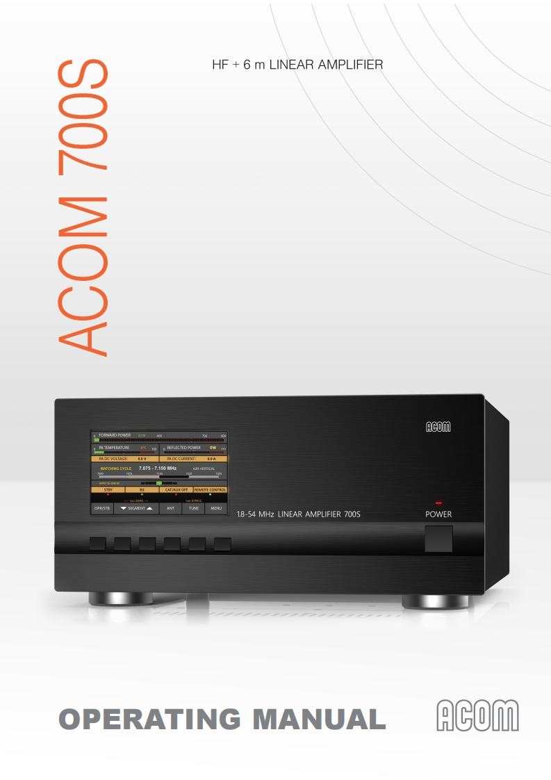 Acom-700S-User-Manual操作说明书手册-GB-12_2019