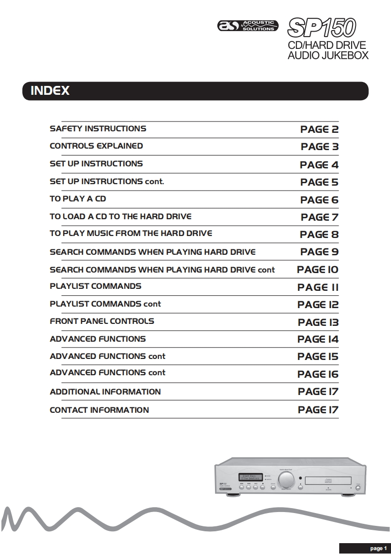 Acoustic-Solutions-SP-150-(Manual操作说明书手册)