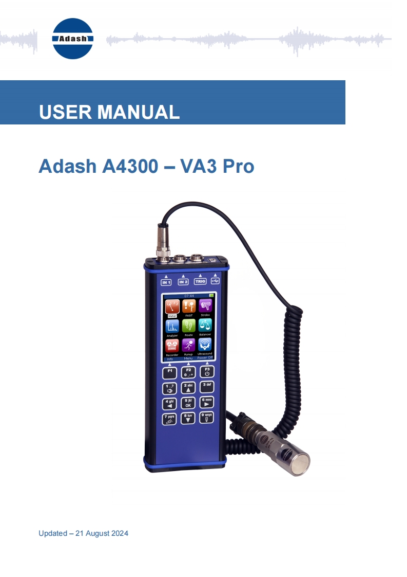 Adash-A4300-VA3-Pro-操作说明书手册