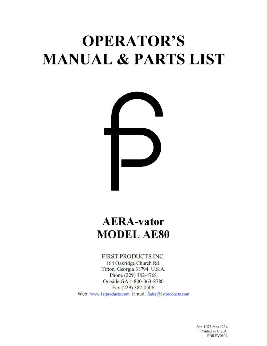 AeraVator-AE80-User-Manual操作说明书手册