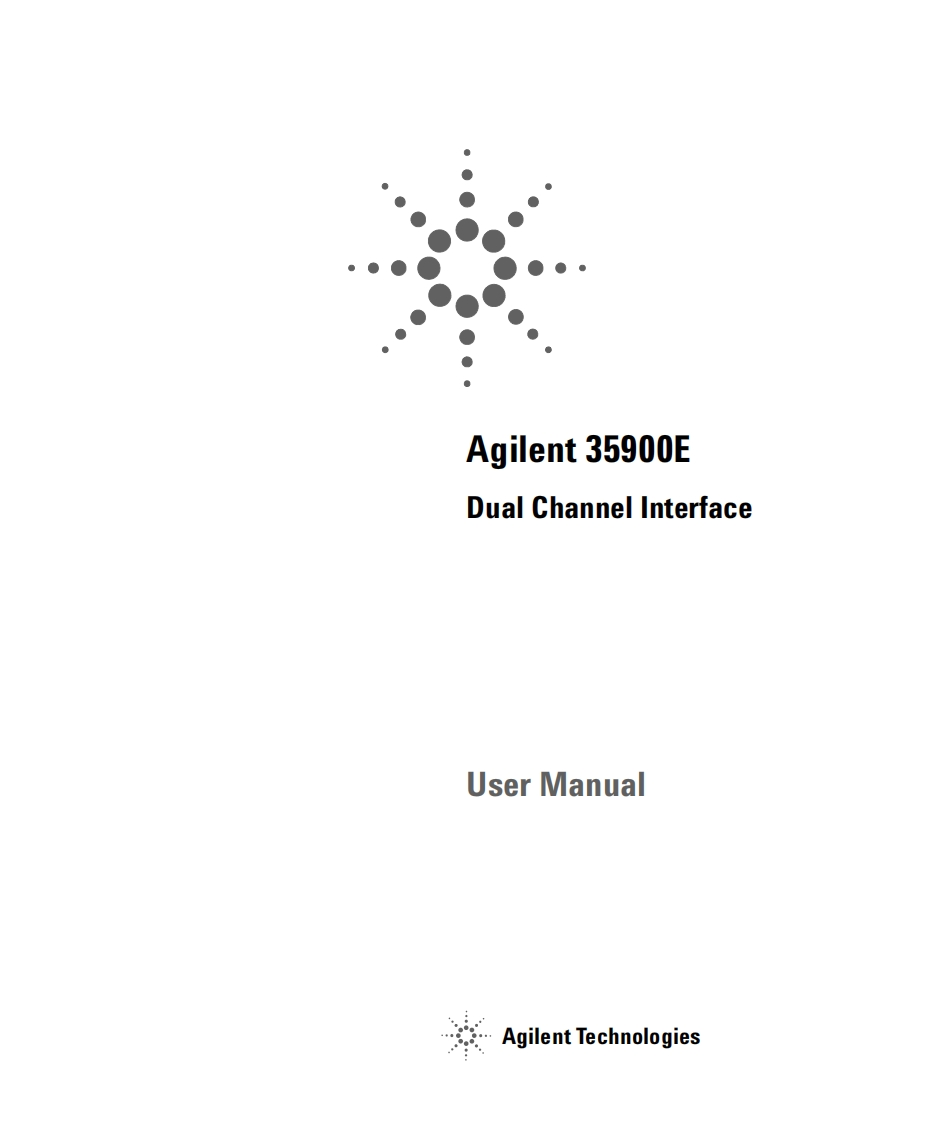 Agilent-35900E-Dual-Channel-Interface-操作说明书手册