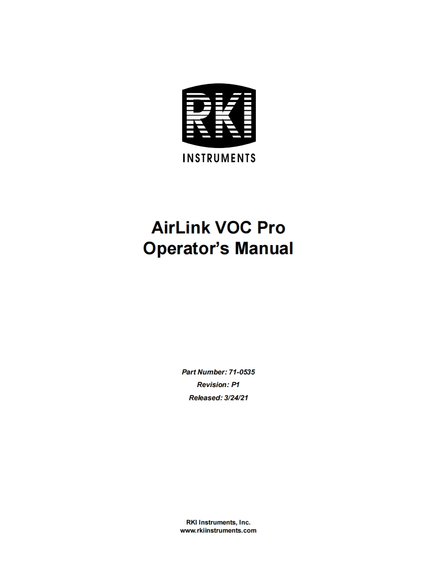 AirLink_VOC_Pro_手册说明书指南