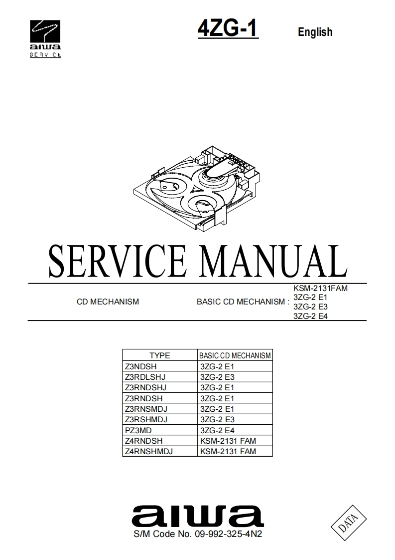 Aiwa-4ZG1-cdm-维修说明书手册含电器原理图