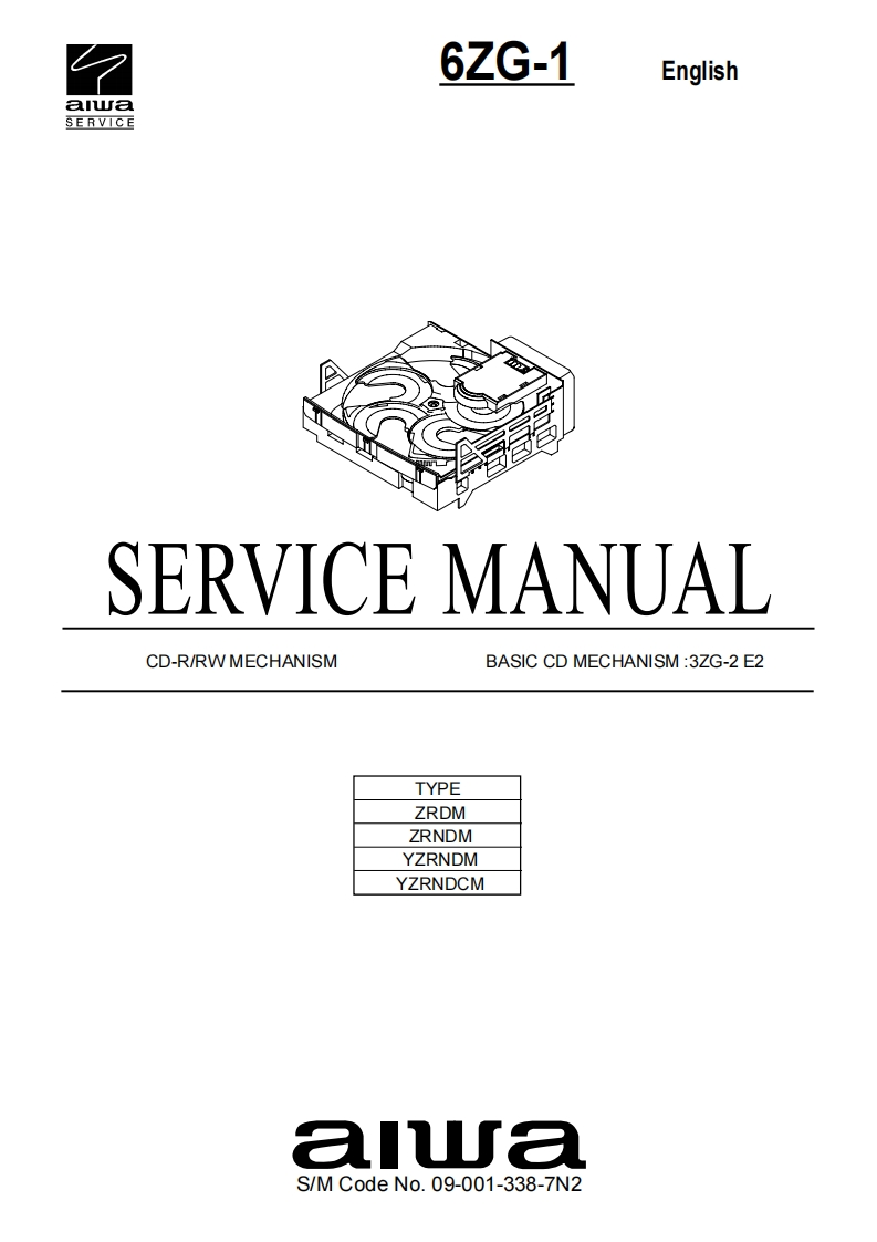 Aiwa-6ZG1-cd-维修说明书手册含电器原理图