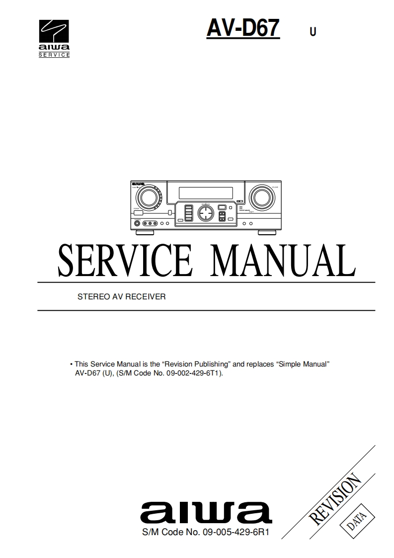 Aiwa-AVD67-avr-维修说明书手册含电器原理图