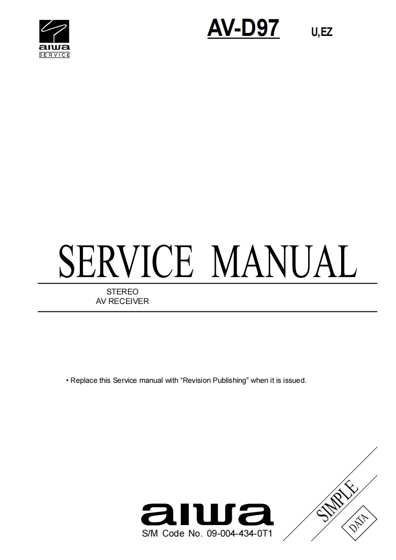 Aiwa-AVD97-avr-维修说明书手册含电器原理图