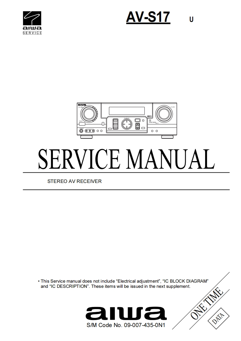 Aiwa-AVS17-avr-维修说明书手册含电器原理图