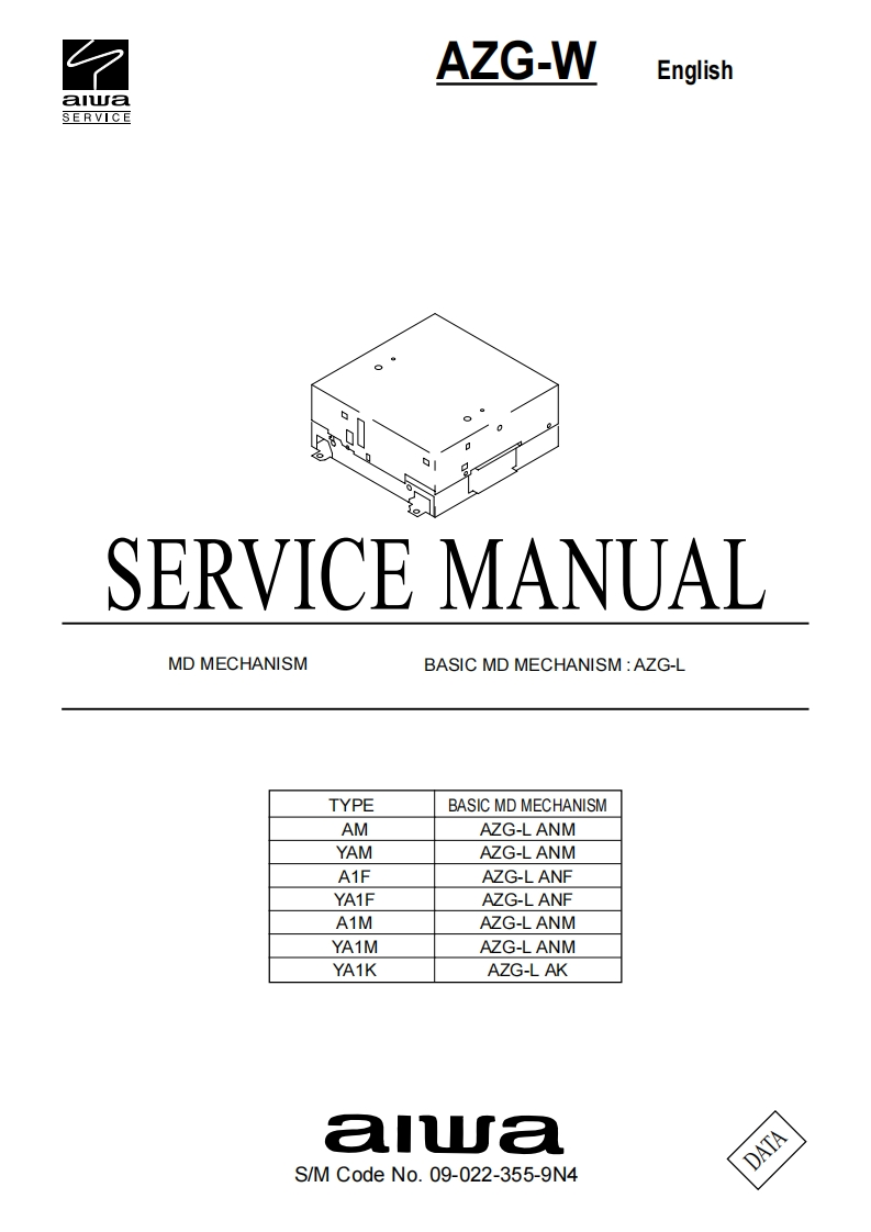 Aiwa-AZGW-mdm-维修说明书手册含电器原理图