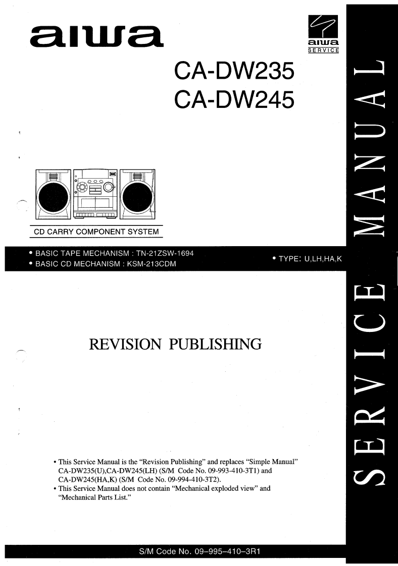 Aiwa-CADW245-cs-维修说明书手册含电器原理图