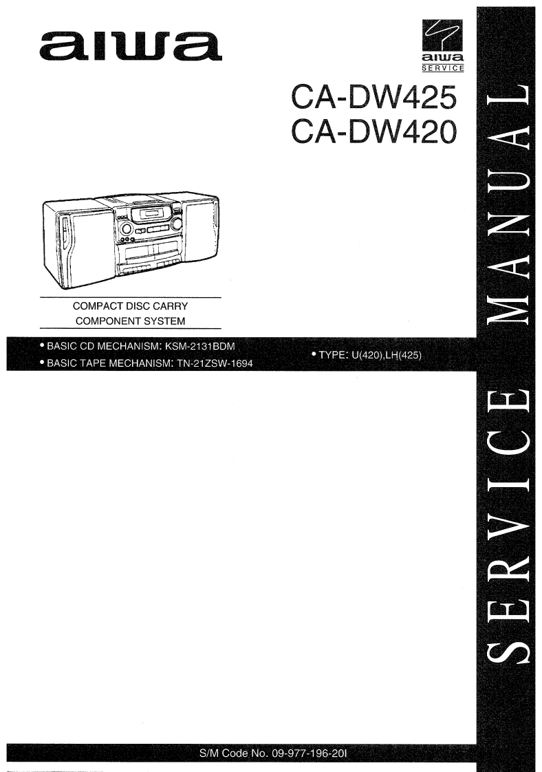 Aiwa-CADW420-cs-维修说明书手册含电器原理图