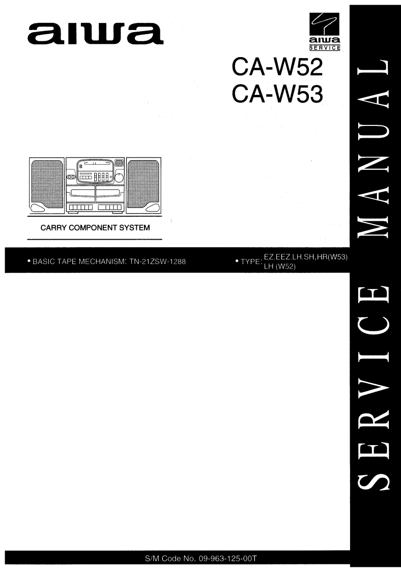 Aiwa-CAW52-cs-维修说明书手册含电器原理图