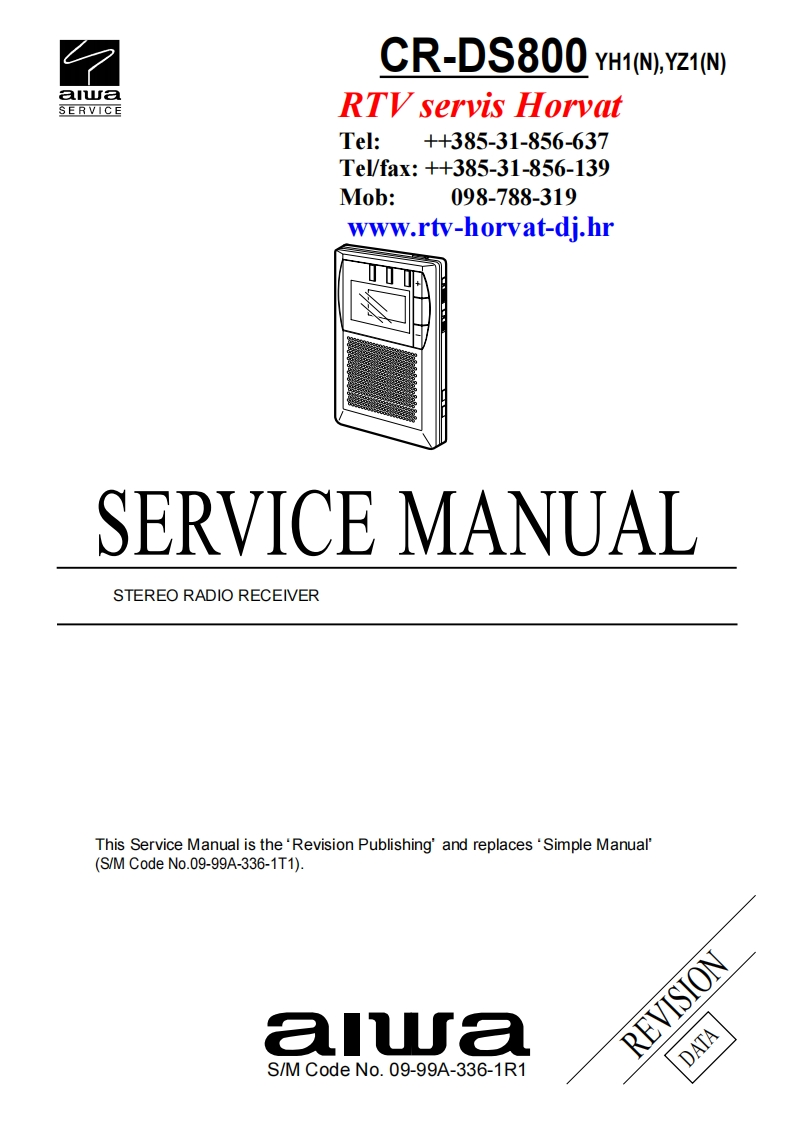 Aiwa-CRDS800-rr-维修说明书手册含电器原理图