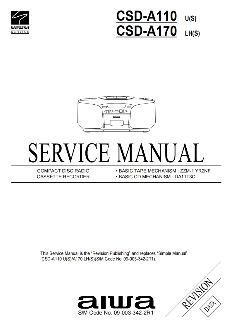 Aiwa-CSDA110-pr-维修说明书手册含电器原理图1
