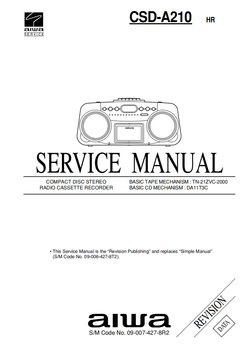 Aiwa-CSDA210-pr-维修说明书手册含电器原理图1