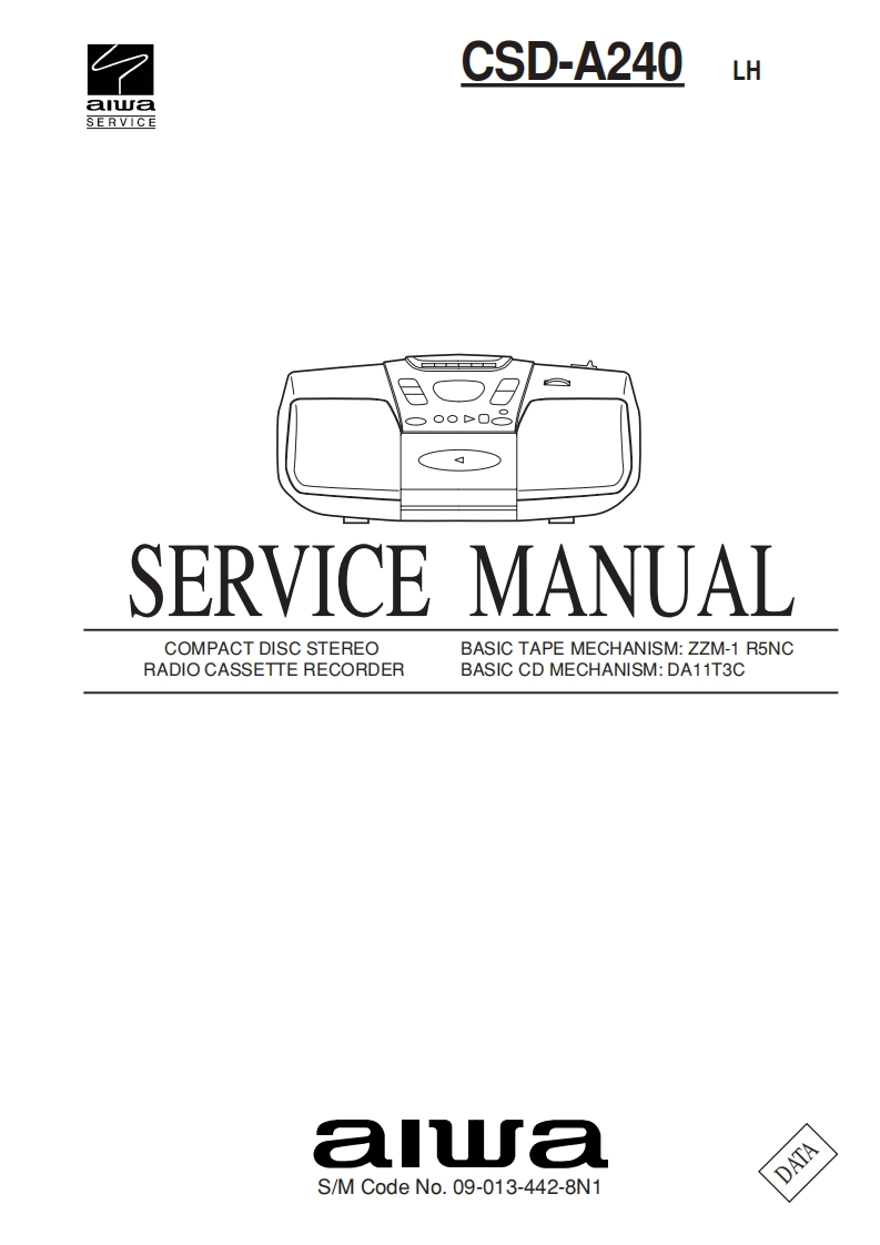 Aiwa-CSDA240-pr-维修说明书手册含电器原理图