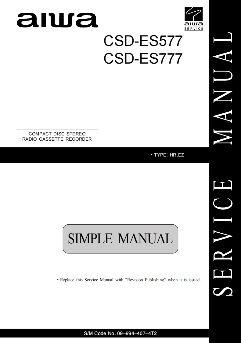 Aiwa-CSDES777-cs-维修说明书手册含电器原理图