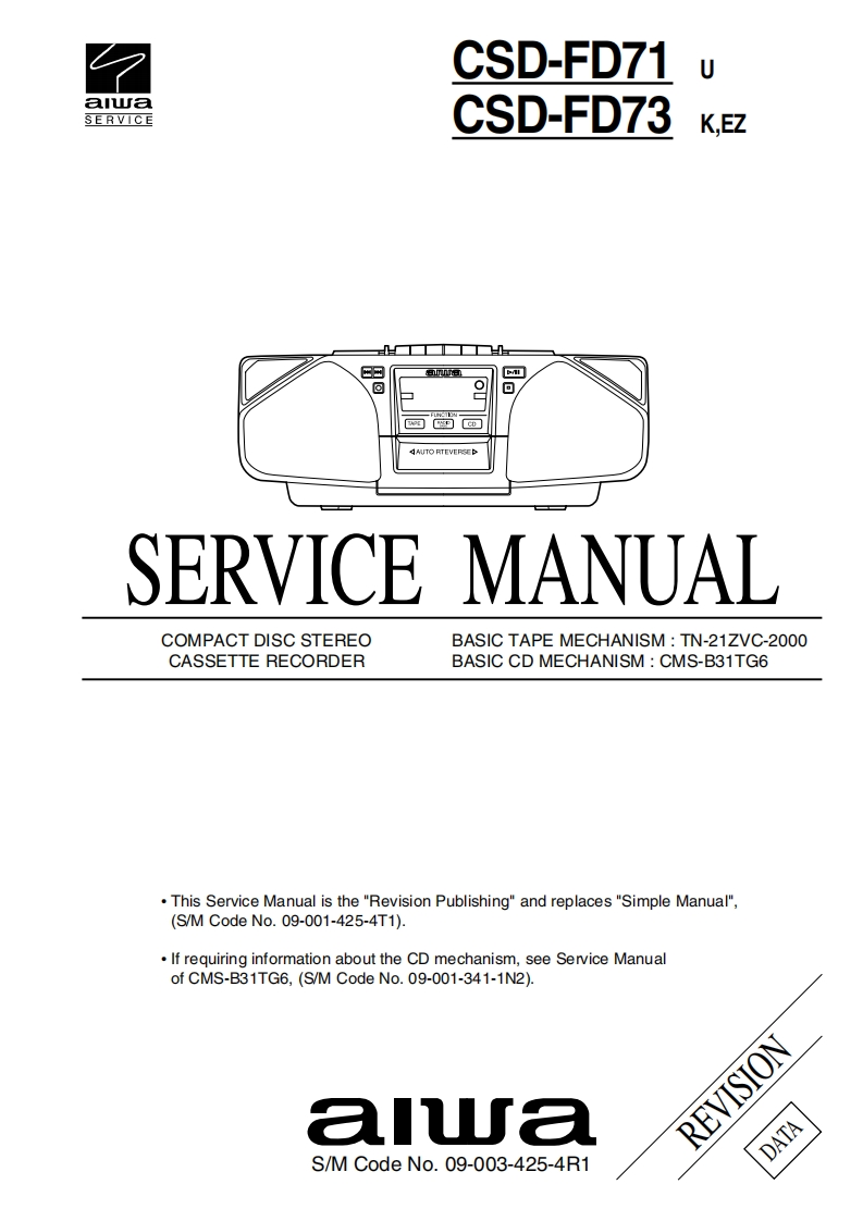 Aiwa-CSDFD71-pr-维修说明书手册含电器原理图