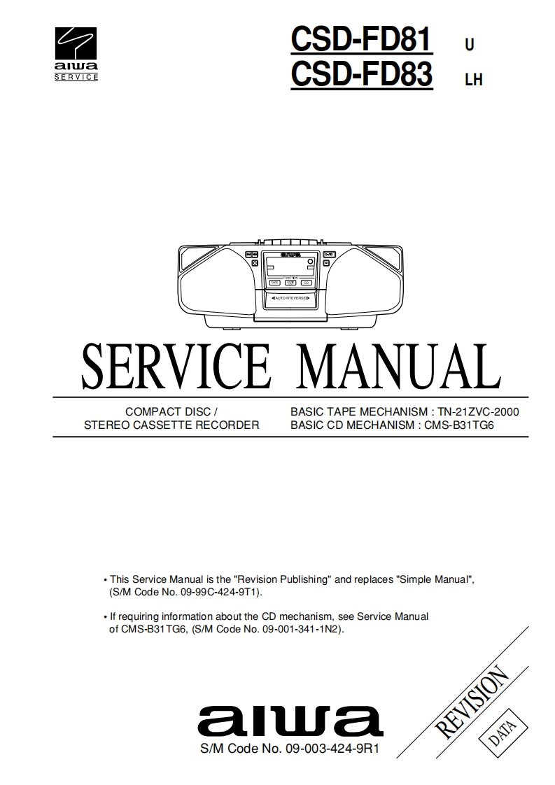 Aiwa-CSDFD81-pr-维修说明书手册含电器原理图