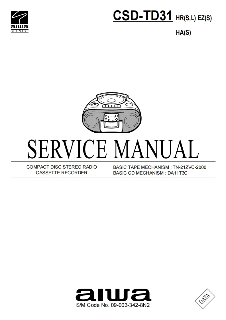 Aiwa-CSDTD31-pr-维修说明书手册含电器原理图1