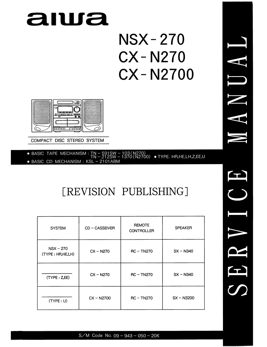 Aiwa-CXN270-cs-维修说明书手册含电器原理图