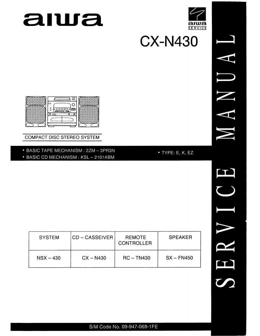 Aiwa-CXN430-cs-维修说明书手册含电器原理图
