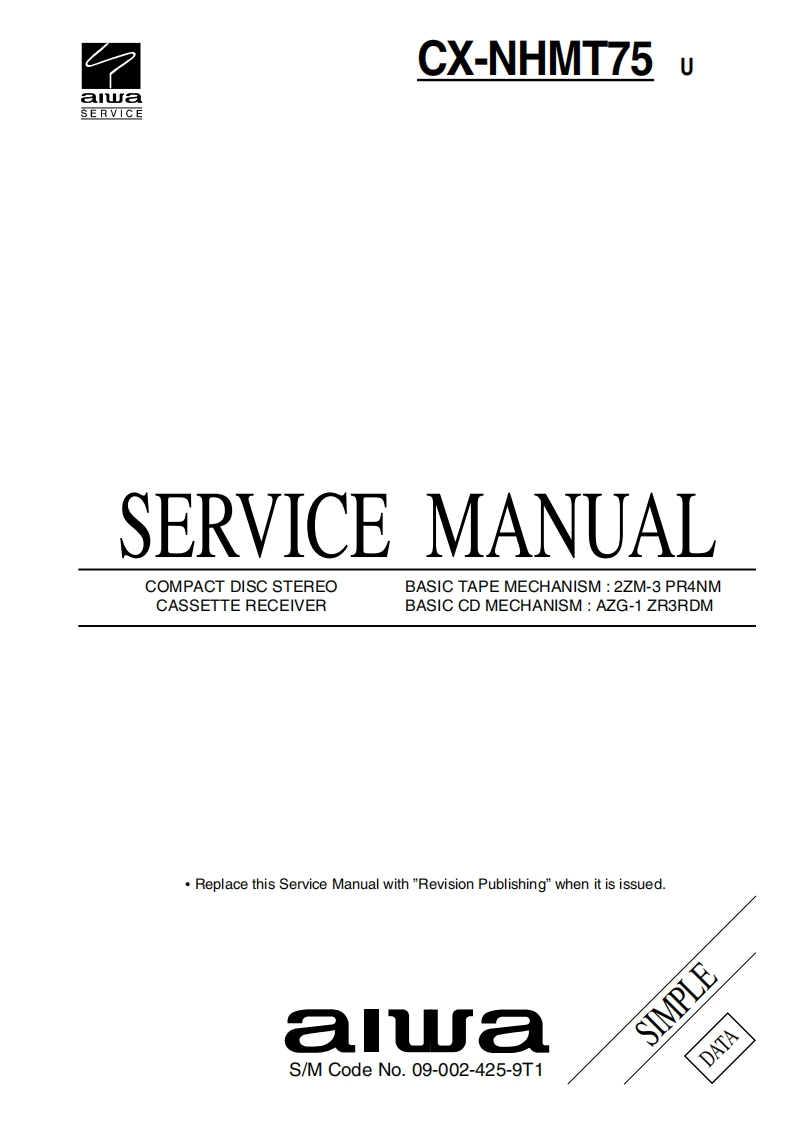 Aiwa-CXNHMT75-cs-维修说明书手册含电器原理图