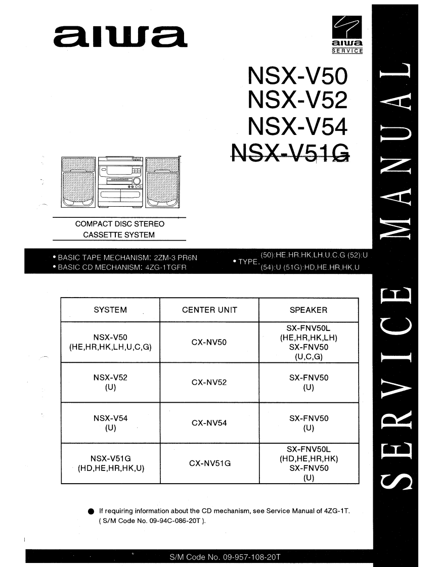 Aiwa-CXNV50-cs-维修说明书手册含电器原理图