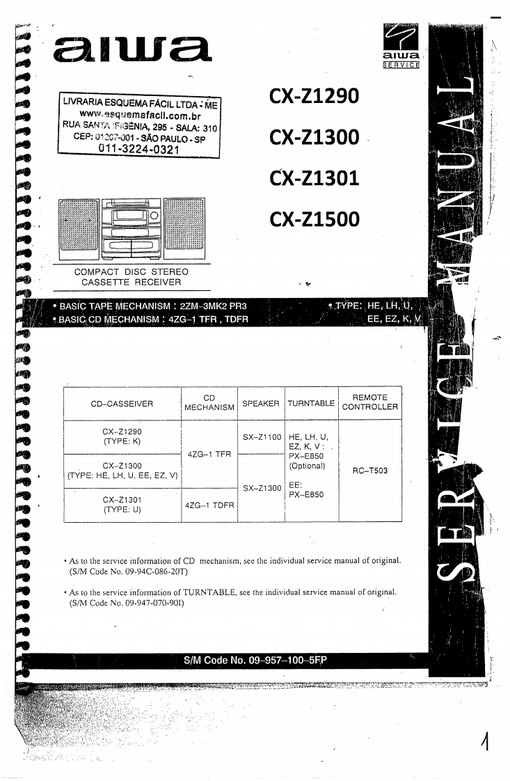 Aiwa-CXZ1301-cs-电气原理图手册