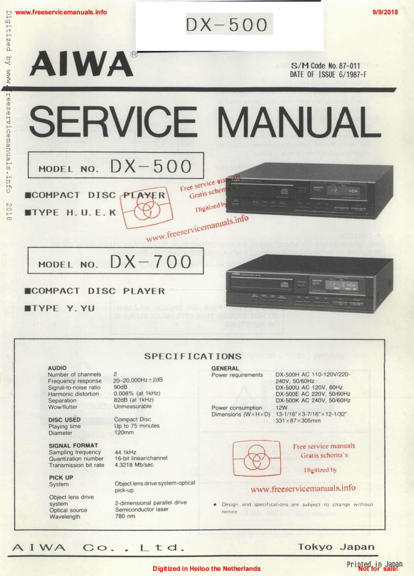Aiwa-DX700-cd-维修说明书手册含电器原理图