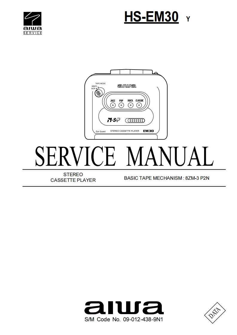 Aiwa-HSEM30-tape-维修说明书手册含电器原理图