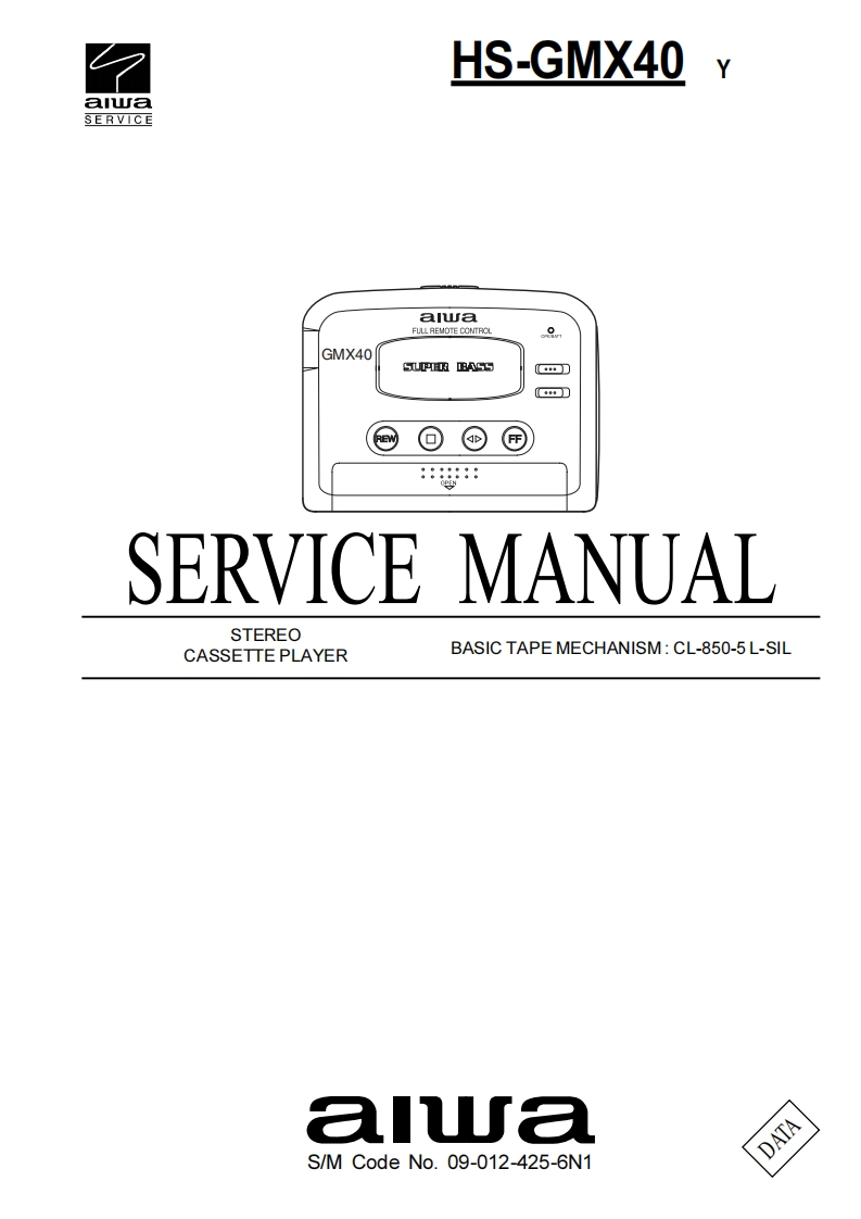 Aiwa-HSGMX40-tape-维修说明书手册含电器原理图
