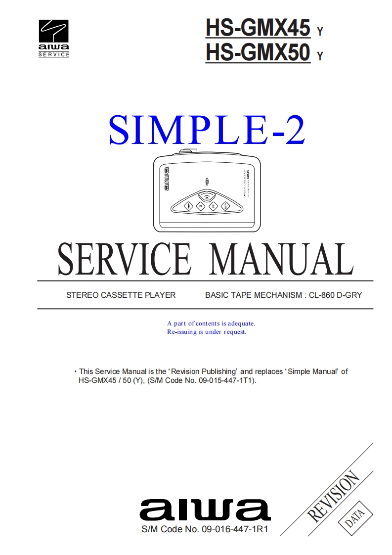 Aiwa-HSGMX45-tape-维修说明书手册含电器原理图