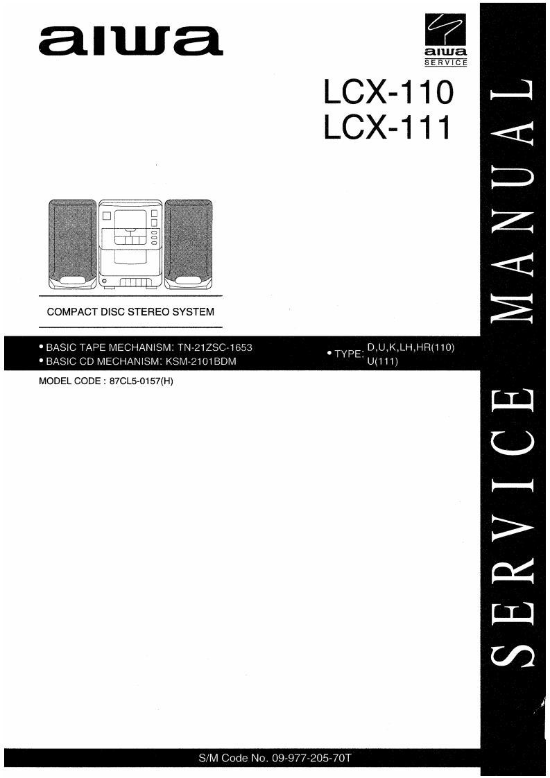 Aiwa-LCX110-cs-维修说明书手册含电器原理图